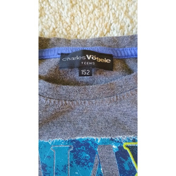 Charles Vögele Kids Long Sleeve T Shirt Gray Galaxy Space Graphic Tee Size 152 - Picture 3 of 7